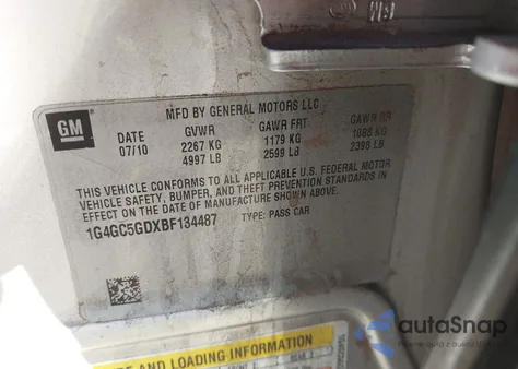 2011 Buick Lacrosse Cxl z USA, uszkodzony, nr VIN 1G4GC5GDXBF134487